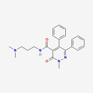 molecular formula C23H26N4O2 B4451226 N-[3-(dimethylamino)propyl]-2-methyl-3-oxo-5,6-diphenyl-2,3-dihydro-4-pyridazinecarboxamide 