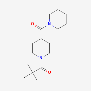 molecular formula C16H28N2O2 B4451254 1-(2,2-dimethylpropanoyl)-4-(1-piperidinylcarbonyl)piperidine 