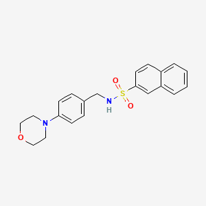 molecular formula C21H22N2O3S B4451278 N-[4-(4-morpholinyl)benzyl]-2-naphthalenesulfonamide 