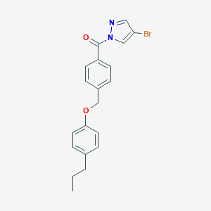 molecular formula C20H19BrN2O2 B445131 4-bromo-1-{4-[(4-propylphenoxy)methyl]benzoyl}-1H-pyrazole 