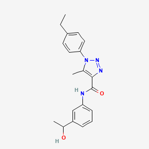 molecular formula C20H22N4O2 B4451310 1-(4-ethylphenyl)-N-[3-(1-hydroxyethyl)phenyl]-5-methyl-1H-1,2,3-triazole-4-carboxamide 