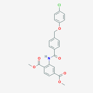 molecular formula C24H20ClNO6 B445133 Dimethyl 2-({4-[(4-chlorophenoxy)methyl]benzoyl}amino)terephthalate 