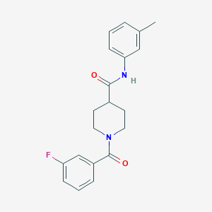 molecular formula C20H21FN2O2 B4451352 1-(3-fluorobenzoyl)-N-(3-methylphenyl)-4-piperidinecarboxamide 