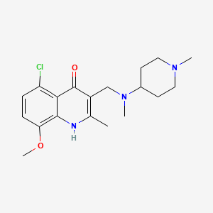 molecular formula C19H26ClN3O2 B4451398 5-chloro-8-methoxy-2-methyl-3-{[methyl(1-methyl-4-piperidinyl)amino]methyl}-4-quinolinol 