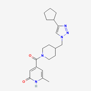 molecular formula C20H27N5O2 B4451451 4-({4-[(4-cyclopentyl-1H-1,2,3-triazol-1-yl)methyl]-1-piperidinyl}carbonyl)-6-methyl-2(1H)-pyridinone 