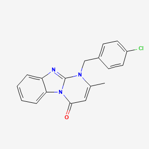 molecular formula C18H14ClN3O B4451470 1-(4-chlorobenzyl)-2-methylpyrimido[1,2-a]benzimidazol-4(1H)-one 