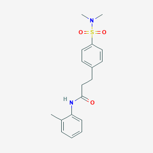 molecular formula C18H22N2O3S B4451479 3-{4-[(dimethylamino)sulfonyl]phenyl}-N-(2-methylphenyl)propanamide 