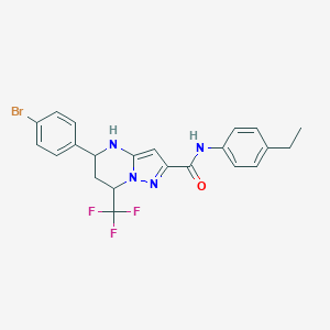 molecular formula C22H20BrF3N4O B445148 5-(4-bromophenyl)-N-(4-ethylphenyl)-7-(trifluoromethyl)-4,5,6,7-tetrahydropyrazolo[1,5-a]pyrimidine-2-carboxamide 