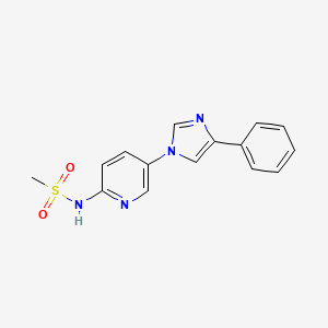 molecular formula C15H14N4O2S B4451489 N-[5-(4-phenyl-1H-imidazol-1-yl)pyridin-2-yl]methanesulfonamide 