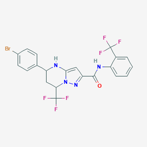 molecular formula C21H15BrF6N4O B445150 5-(4-bromophenyl)-7-(trifluoromethyl)-N-[2-(trifluoromethyl)phenyl]-4,5,6,7-tetrahydropyrazolo[1,5-a]pyrimidine-2-carboxamide 