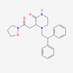 molecular formula C23H27N3O3 B4451503 4-(2,2-diphenylethyl)-3-[2-(2-isoxazolidinyl)-2-oxoethyl]-2-piperazinone 