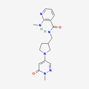 molecular formula C17H22N6O2 B4451512 2-(methylamino)-N-{[1-(1-methyl-6-oxo-1,6-dihydropyridazin-4-yl)pyrrolidin-3-yl]methyl}nicotinamide 