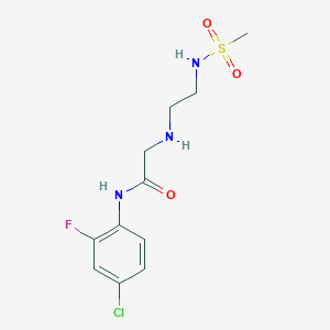 molecular formula C11H15ClFN3O3S B4451524 N-(4-chloro-2-fluorophenyl)-2-({2-[(methylsulfonyl)amino]ethyl}amino)acetamide 