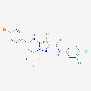 5-(4-bromophenyl)-3-chloro-N-(3,4-dichlorophenyl)-7-(trifluoromethyl)-4,5,6,7-tetrahydropyrazolo[1,5-a]pyrimidine-2-carboxamide