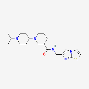 molecular formula C20H31N5OS B4451549 N-(imidazo[2,1-b][1,3]thiazol-6-ylmethyl)-1'-isopropyl-1,4'-bipiperidine-3-carboxamide 