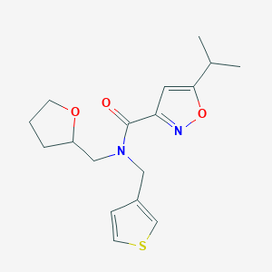 molecular formula C17H22N2O3S B4451556 5-isopropyl-N-(tetrahydrofuran-2-ylmethyl)-N-(3-thienylmethyl)isoxazole-3-carboxamide 