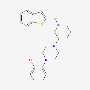 molecular formula C25H31N3OS B4451559 1-[1-(1-benzothien-2-ylmethyl)-3-piperidinyl]-4-(2-methoxyphenyl)piperazine 