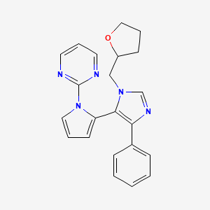 molecular formula C22H21N5O B4451564 2-{2-[4-phenyl-1-(tetrahydrofuran-2-ylmethyl)-1H-imidazol-5-yl]-1H-pyrrol-1-yl}pyrimidine 