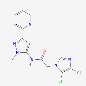 2-(4,5-dichloro-1H-imidazol-1-yl)-N-(1-methyl-3-pyridin-2-yl-1H-pyrazol-5-yl)acetamide