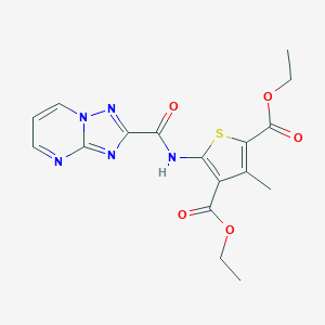 molecular formula C17H17N5O5S B445161 Diethyl 3-methyl-5-[([1,2,4]triazolo[1,5-a]pyrimidin-2-ylcarbonyl)amino]-2,4-thiophenedicarboxylate 