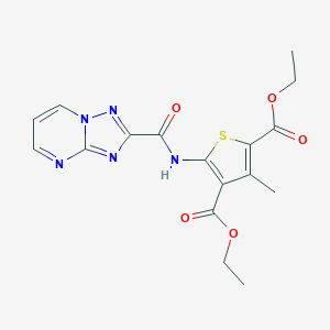 2,4-DIETHYL 3-METHYL-5-{[1,2,4]TRIAZOLO[1,5-A]PYRIMIDINE-2-AMIDO}THIOPHENE-2,4-DICARBOXYLATE