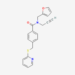 molecular formula C21H18N2O2S B4451634 N-(2-furylmethyl)-N-prop-2-yn-1-yl-4-[(pyridin-2-ylthio)methyl]benzamide 