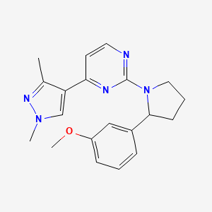 4-(1,3-dimethyl-1H-pyrazol-4-yl)-2-[2-(3-methoxyphenyl)pyrrolidin-1-yl]pyrimidine