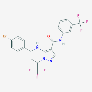 molecular formula C21H15BrF6N4O B445165 5-(4-bromophenyl)-7-(trifluoromethyl)-N-[3-(trifluoromethyl)phenyl]-4,5,6,7-tetrahydropyrazolo[1,5-a]pyrimidine-3-carboxamide 