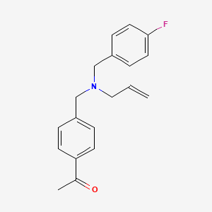 molecular formula C19H20FNO B4451668 1-(4-{[allyl(4-fluorobenzyl)amino]methyl}phenyl)ethanone 