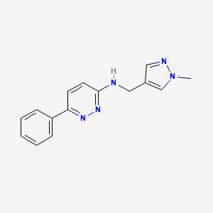 molecular formula C15H15N5 B4451671 N-[(1-methyl-1H-pyrazol-4-yl)methyl]-6-phenyl-3-pyridazinamine 