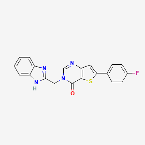 molecular formula C20H13FN4OS B4451680 3-(1H-benzimidazol-2-ylmethyl)-6-(4-fluorophenyl)thieno[3,2-d]pyrimidin-4(3H)-one 