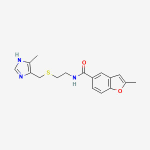 2-methyl-N-(2-{[(4-methyl-1H-imidazol-5-yl)methyl]thio}ethyl)-1-benzofuran-5-carboxamide