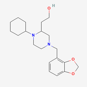 2-[4-(1,3-benzodioxol-4-ylmethyl)-1-cyclohexyl-2-piperazinyl]ethanol