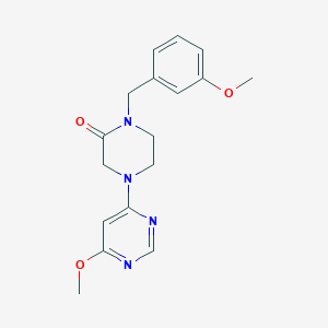 1-[(3-Methoxyphenyl)methyl]-4-(6-methoxypyrimidin-4-yl)piperazin-2-one