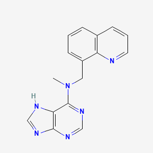 molecular formula C16H14N6 B4451763 N-methyl-N-(8-quinolinylmethyl)-9H-purin-6-amine 