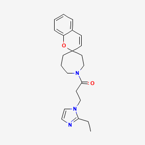 molecular formula C22H27N3O2 B4451765 1-[3-(2-ethyl-1H-imidazol-1-yl)propanoyl]spiro[azepane-4,2'-chromene] 