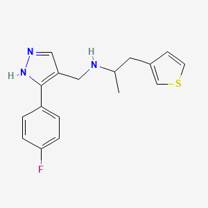 N-{[3-(4-fluorophenyl)-1H-pyrazol-4-yl]methyl}-1-(3-thienyl)propan-2-amine