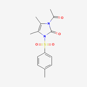 molecular formula C14H16N2O4S B4451811 1-acetyl-4,5-dimethyl-3-[(4-methylphenyl)sulfonyl]-1,3-dihydro-2H-imidazol-2-one 