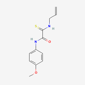 molecular formula C12H14N2O2S B4451817 N-(4-methoxyphenyl)-2-(prop-2-enylamino)-2-sulfanylideneacetamide 