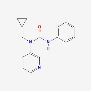 molecular formula C16H17N3O B4451833 N-(cyclopropylmethyl)-N'-phenyl-N-3-pyridinylurea 