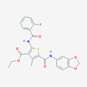 5-(Benzo[1,3]dioxol-5-ylcarbamoyl)-2-(2-fluoro-benzoylamino)-4-methyl-thiophene-