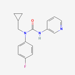 molecular formula C16H16FN3O B4451871 N-(cyclopropylmethyl)-N-(4-fluorophenyl)-N'-3-pyridinylurea 