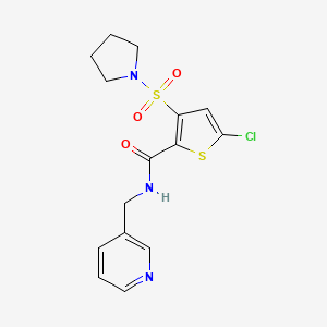 5-chloro-N-(3-pyridinylmethyl)-3-(1-pyrrolidinylsulfonyl)-2-thiophenecarboxamide