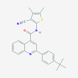 molecular formula C27H25N3OS B445193 2-(4-tert-butylphenyl)-N-(3-cyano-4,5-dimethylthiophen-2-yl)quinoline-4-carboxamide 