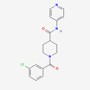 molecular formula C18H18ClN3O2 B4451937 1-(3-chlorobenzoyl)-N-4-pyridinyl-4-piperidinecarboxamide 