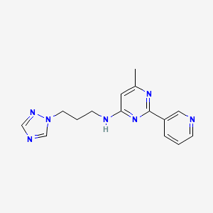 6-methyl-2-pyridin-3-yl-N-[3-(1H-1,2,4-triazol-1-yl)propyl]pyrimidin-4-amine