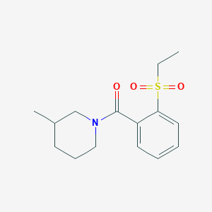 molecular formula C15H21NO3S B4451957 1-[2-(ethylsulfonyl)benzoyl]-3-methylpiperidine 