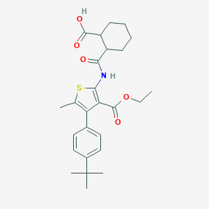 molecular formula C26H33NO5S B445196 2-({[4-(4-Tert-butylphenyl)-3-(ethoxycarbonyl)-5-methylthien-2-yl]amino}carbonyl)cyclohexanecarboxylic acid 