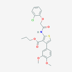 molecular formula C24H24ClNO6S B445197 Propyl 2-{[(2-chlorophenoxy)acetyl]amino}-4-(3,4-dimethoxyphenyl)thiophene-3-carboxylate 