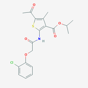 molecular formula C19H20ClNO5S B445199 Isopropyl 5-acetyl-2-{[(2-chlorophenoxy)acetyl]amino}-4-methylthiophene-3-carboxylate 